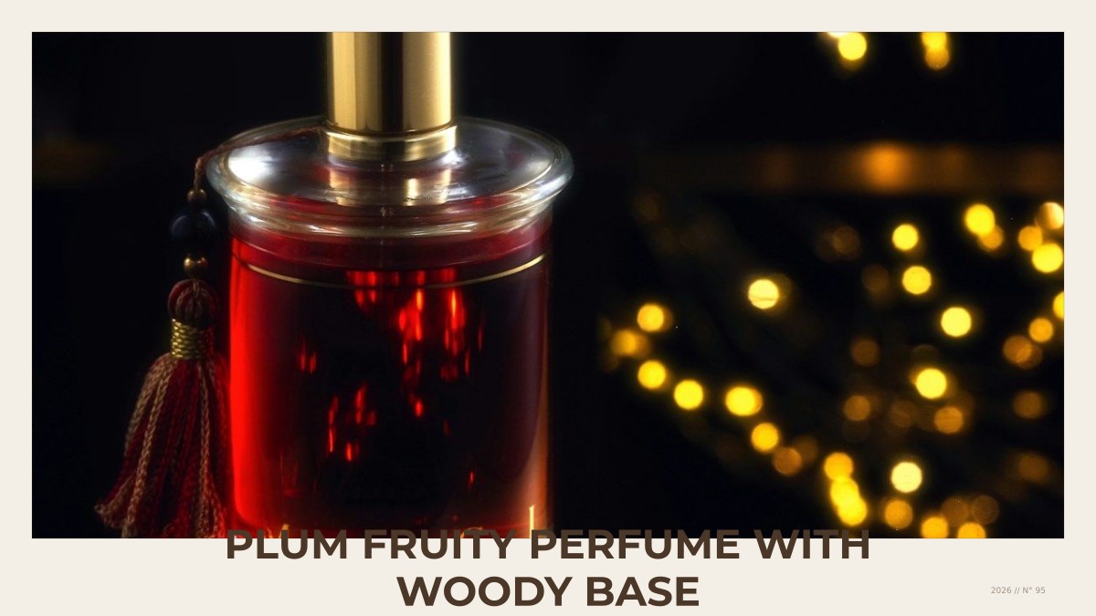 plum fruity perfume with woody base